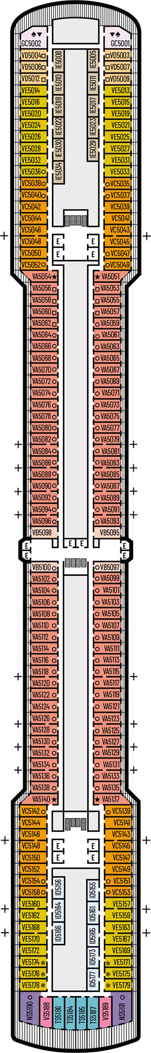 Deck 5 - Verandah Deck Plan
