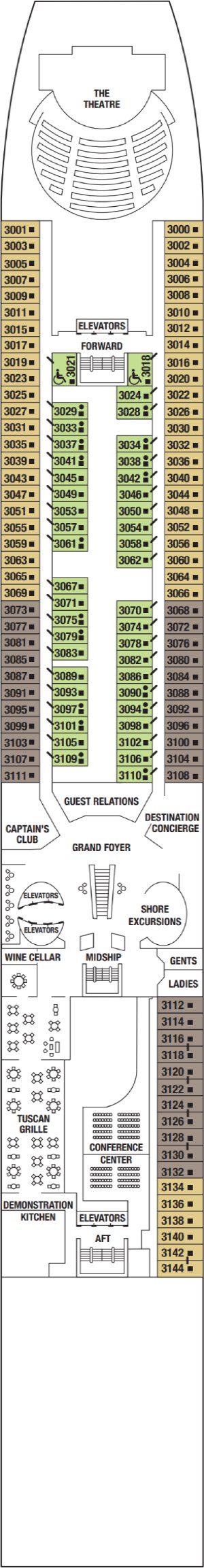 Deck 3 - Plaza Deck Plan